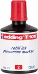 Permanent mastilo Edding T-100, 100ml crvena