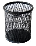 Čaša za olovke žičana okrugla srebrna