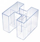 Stoni set BRAVO H standard, 5 odeljaka, uklopivi Han transparent