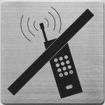 Aluminijumski piktogram samolepljivi - zabranjena upotreba mobilnog telefona Alco