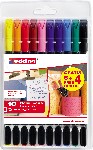 Flomasteri E-1200 1mm 1/10 (8+2 gratis) etui Edding 