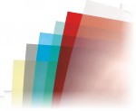 Folija PVC za koričenje u boji prednja strana providna, A4 150 my crvena
