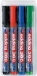 Marker za belu tablu 360 1,5-3mm, zaobljeni, set 1/4 Edding sortirano