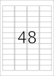 Etikete 45,7X21, zaobljene ivice A4/48 1/20 plava Herma 