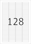 Etikete 43X8,5, zaobljene ivice A4/128 1/25 bela Herma 