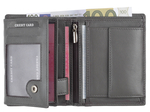 Novčanik kožni muški sa RFID zaštitom 85060 12x9x3 štepan crnim koncem uspravni HJP siva