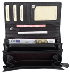 Novčanik veliki ženski kožni sa RFID zaštitom vintage 80488  18,5x11x3,5 HJP crna