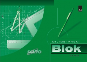 Milimetarski blok A4 25l 