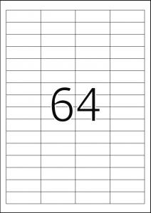 Etikete 48,3x16,9 A4/64 1/100 bela 