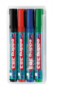 Flipchart marker 383 1-5mm, kosi vrh, set 1/4 Edding sortirano