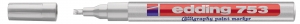 Paint marker E-753, kaligrafski vrh 1-2,5mm Edding srebrna
