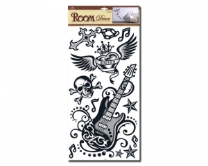 Zidna dekoracija 60x30 cm Rok gitara StarPak crno-belo