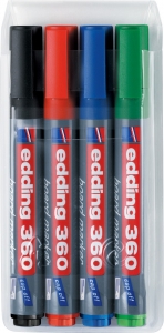 Marker za belu tablu 360 1,5-3mm, zaobljeni, set 1/4 Edding sortirano