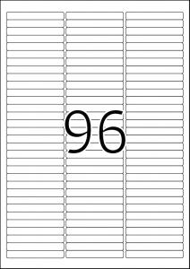 Etikete 63X8,5 A4/96 1/25 removable