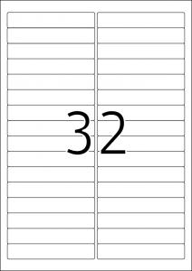 Etikete 96X16,9 A4/32 1/25 removable