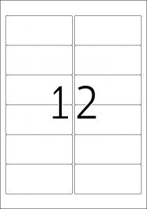 Etikete 96X42,3 A4/12 1/25 removable