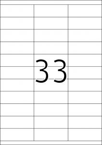Etikete 70X25 A4/33 1/100 bela
