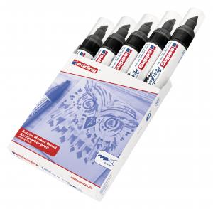 Akrilni marker E-5000 broad 5-10mm kosi vrh crna