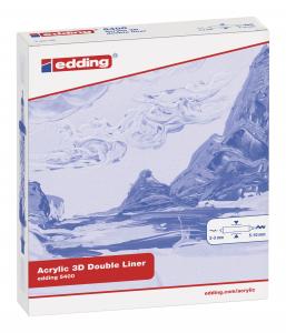 Akrilni marker E-5400 double-liner sa dva vrha bela