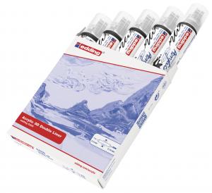 Akrilni marker E-5400 double-liner sa dva vrha crna