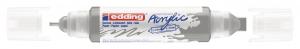 Akrilni marker E-5400 double-liner sa dva vrha srebrna