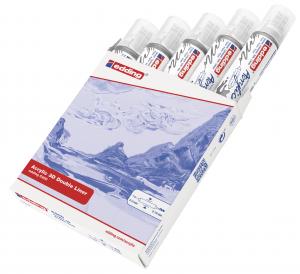 Akrilni marker E-5400 double-liner sa dva vrha srebrna