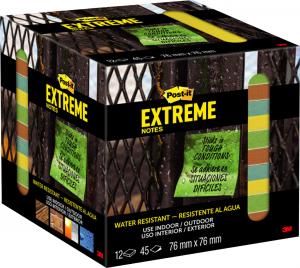Post-it® Extreme Notes 76mmx76mm, 45 listova, pak.12 blokčića