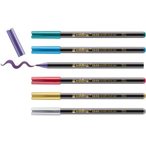 Brush flomasteri E-1340, 1-6 mm metalik set 1/6 sortirano