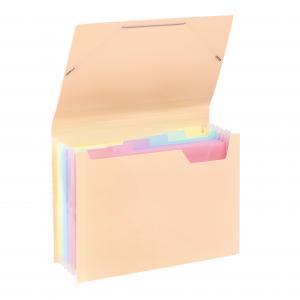 Expanding organizer sa 6 pregrada i gumicom Rainbow Pastel sortirano