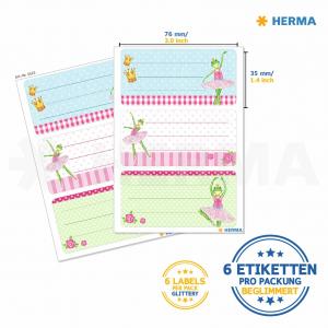 Stikeri VARIO SCHOOL FROG BALLERINA, GLITTERY Herma 