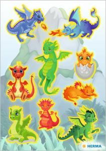 Stikeri MAGIC DRAGONS, LUMINOUS 
