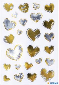 Stikeri CREATIVE HEARTS GOLD FOIL Herma 