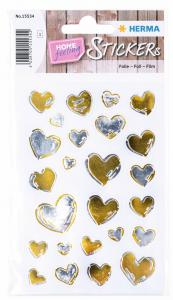 Stikeri CREATIVE HEARTS GOLD FOIL 