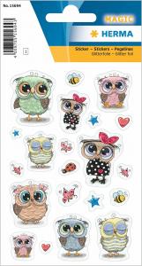 Stikeri MAGIC OWL & FRIENDS, GLITTERY FOIL 