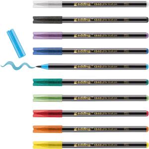Brush flomasteri E-1340, 1-6 mm glitter set 1/10 sortirano