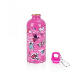 Aluminijumska boca za vodu 7x21 cm  600ml-0,12 kg Sticker roze