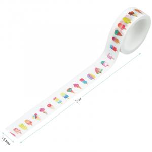 Dekorativna lepljiva traka "Ice cream" 15mm x 3m 