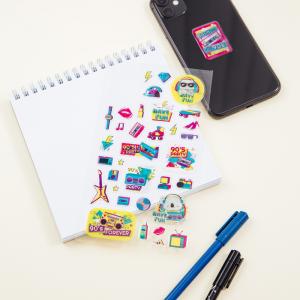 Stikeri 100 x 240 mm, 35 stikera "90th party" 