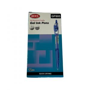 Gel roler GP805 sa push mehanizmom 0,5 mm, gumeni grip plava