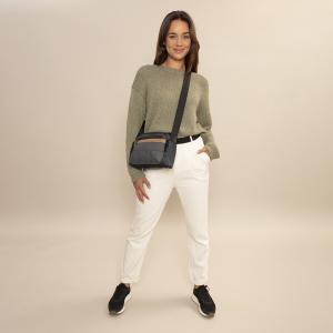 Torba na rame ženska 25x17x8 cm Sofia siva