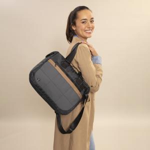 Torba na rame ženska 38x28x14 cm Sofia siva