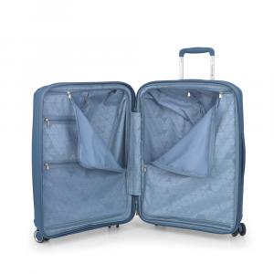 Kofer srednji PROŠIRIVI 44x64,5x28/31cm Polypropilen 72,5/80,2 l-3,3 kg Queens metalik plava