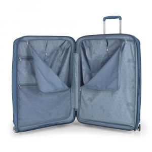 Kofer veliki PROŠIRIVI 51x75x31/34 cm cm  Polypropilen 109,6/120,2 l- 4,3 kg Queens metalik plava