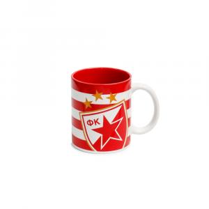 ŠOLJA FK CRVENA ZVEZDA 3 logo iza pruge 