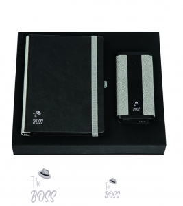 Gift set  THE BOSS rokovnik + power bank 