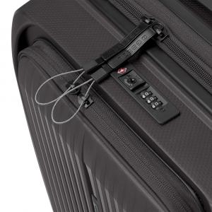 Kofer mali (kabinski) sa odeljkom za laptop PROŠIRIVI 40x55x22/25cm Brooklyn 41,7/47,4 l-3,1 kg metalik siva
