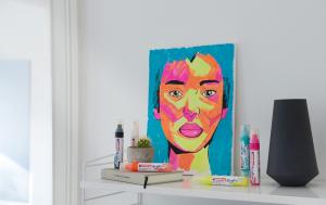 Akrilni marker E-5000 broad 5-10mm kosi vrh svetlo plava
