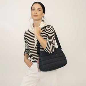 Torba na rame ženska 30x22x13 cm Hanae crna