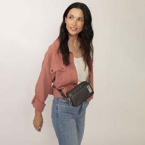 Torba na rame ženska 20x12x3 cm Judith siva