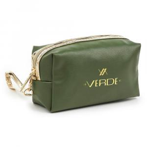 Neseser cetvrtasti sa zlatnim paspulom 0237, 18×7×10 cm zelena